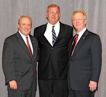 Rep. Mike Doyle (D-14th, PA), left with Local 154's James Steigerwald and IP Newton Jones.
