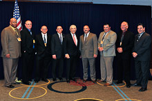 Sen. Frank Lautenberg (D-NJ) with delegates from Local 19 and Local 28.