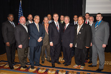 REP. TIM MURPHY (R-PA 18th), center, with IP Newton Jones, ninth from left; IST Bill Creeden, second from right; and members of the Pennsylvania delegation.