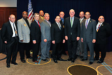 Rep. Patrick Meehan (R-PA 7th), fourth from right, with delegates from Local 13 and Local 19.