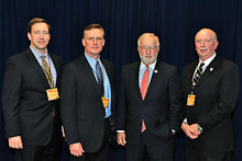 Rep. Tim Bishop (D-NY 1st), second from right, with Local 5’s Tom Ryan, Kevin O’Brien, and Tom Klein.