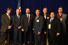 Rep. Tony Cardenas (D-CA-29th), center, with, l. to r., Dave Hoogendoorn, L-549; Mark Sloan, L-549; IVP J. Tom Baca; Jay Rojo, L-92; Bobby Godinez Sr., IR-ISO; and IR Jim Cooksey.