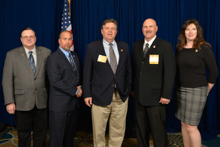 Rep. Dan Benishek (D-MI-1st), center, with L-169 delegates, l. to r., Jim Kaffenberger, Paul Easley, Bob Hutsell, and Lori Custer.