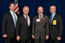 Rep. Eliot Engel (D-NY-16th), third from left, with l. to r., Tom Ryan, L-5; IP Newton Jones; and Kevin O’Brien, L-5.