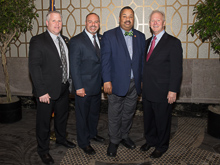 Rep. Donald Payne Jr. (D-NJ 10th), second from right, with, l. to r., L-28 delegates Dave Addison and James Chew; and IP Newton Jones.
